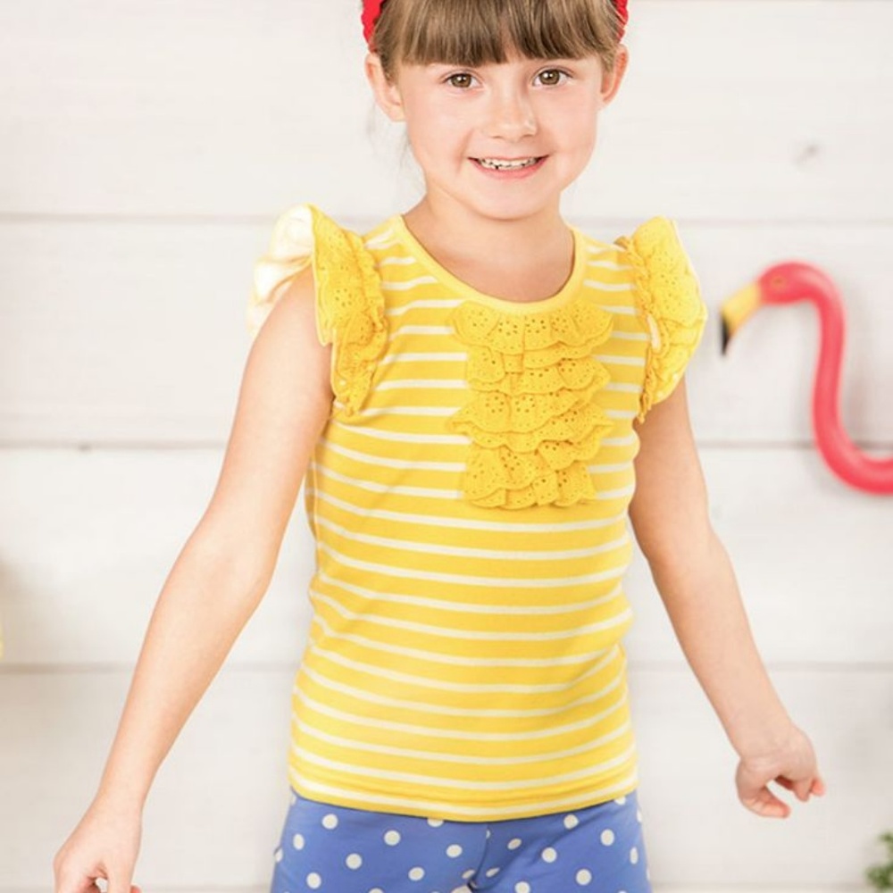 Matilda Jane Sweet Like Honey Striped Ruffle Tank